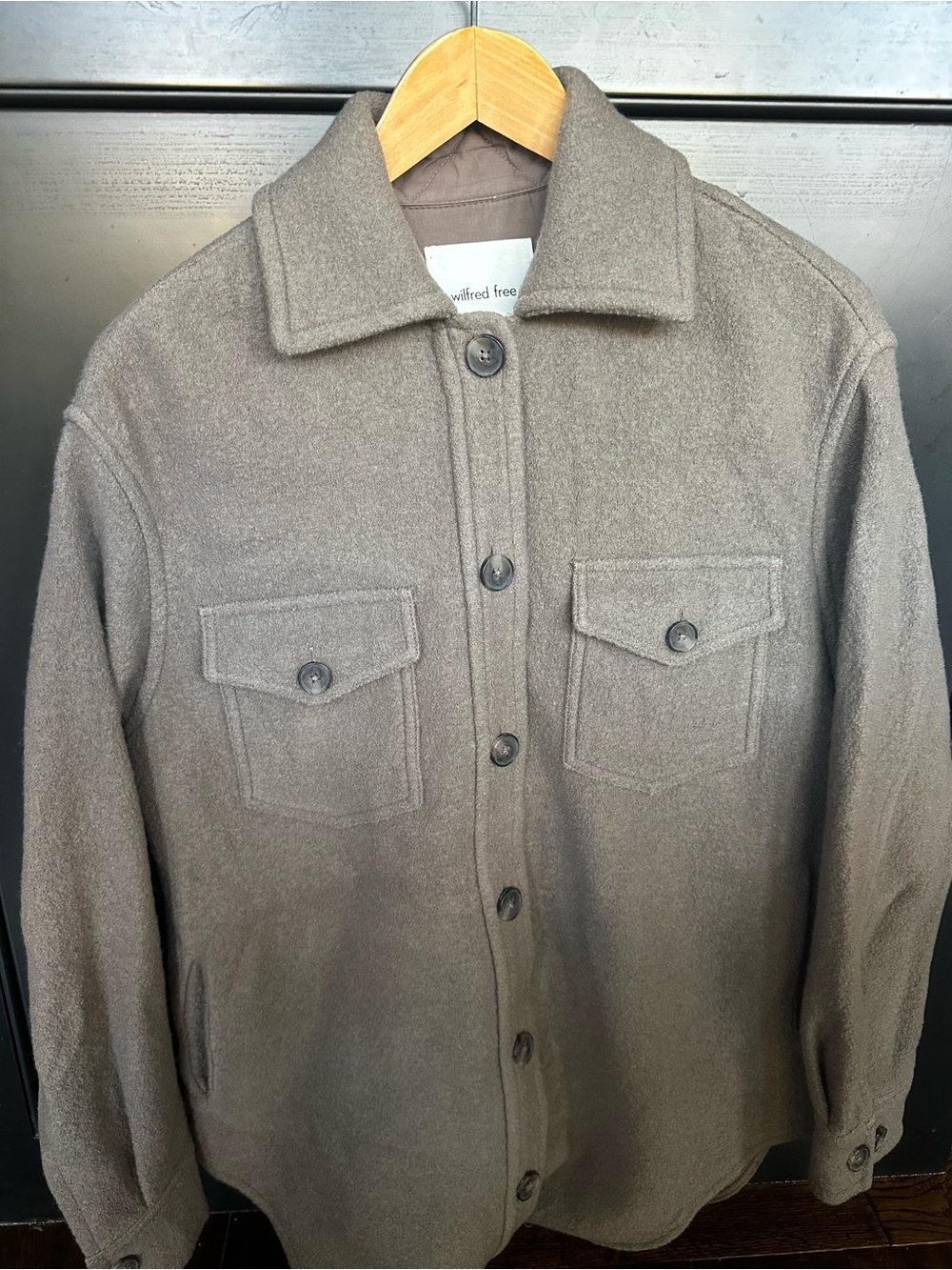 ARITZIA WILFRED FREE The Ganna Merino Wool Shirt Jacket Shacket